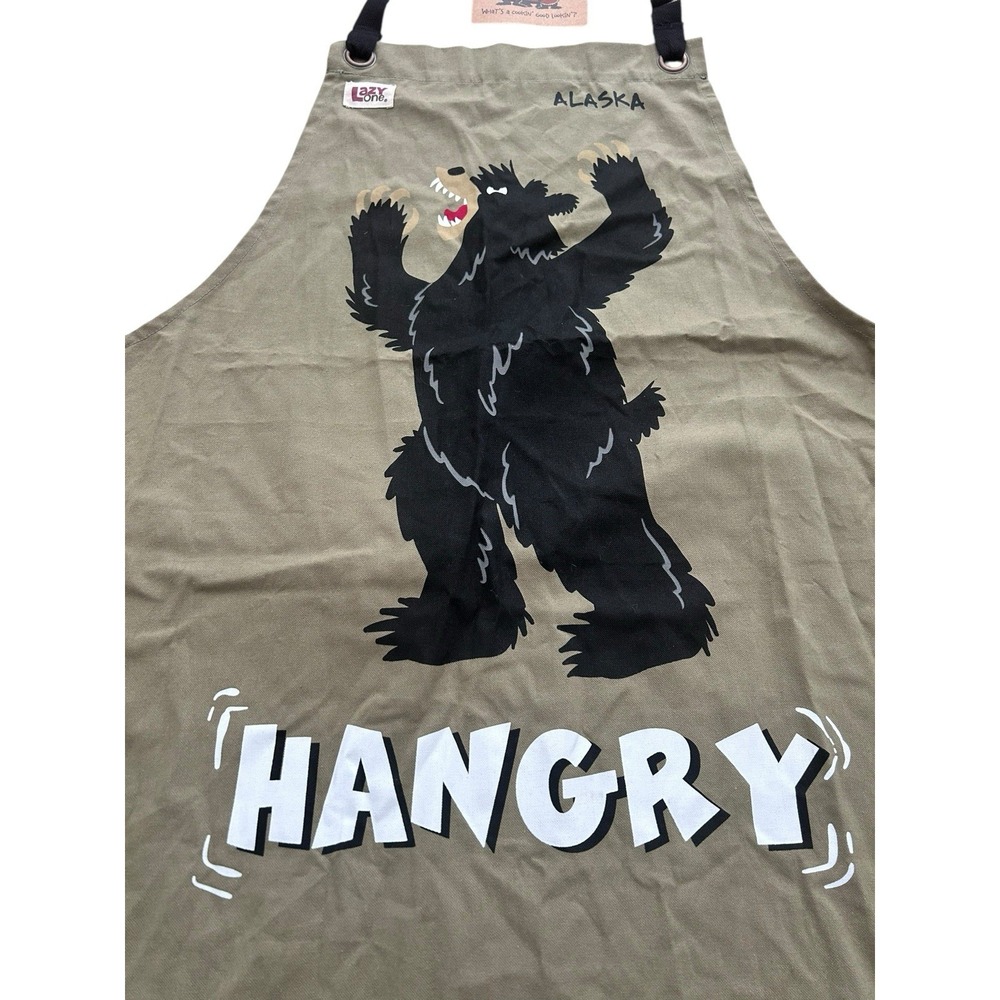 Lazy One Hangry Bear Apron Unisex One Size NWT - Picture 2 of 8